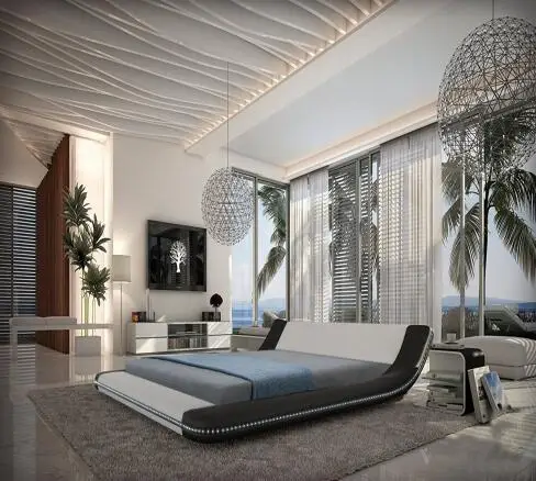 Italian PU Leather Bed Latest Leather Bed Designs