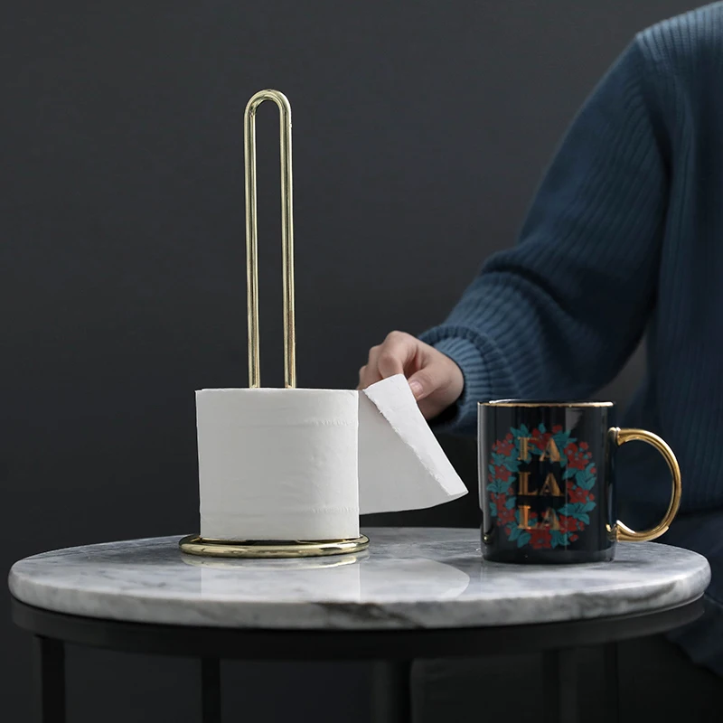 Amazon Hot Selling Household Rose Gold Paper Towel Holder