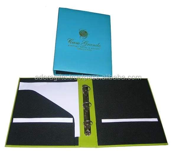 Кожаный чехол меню с кольцами и отделениями для хранения после ужина