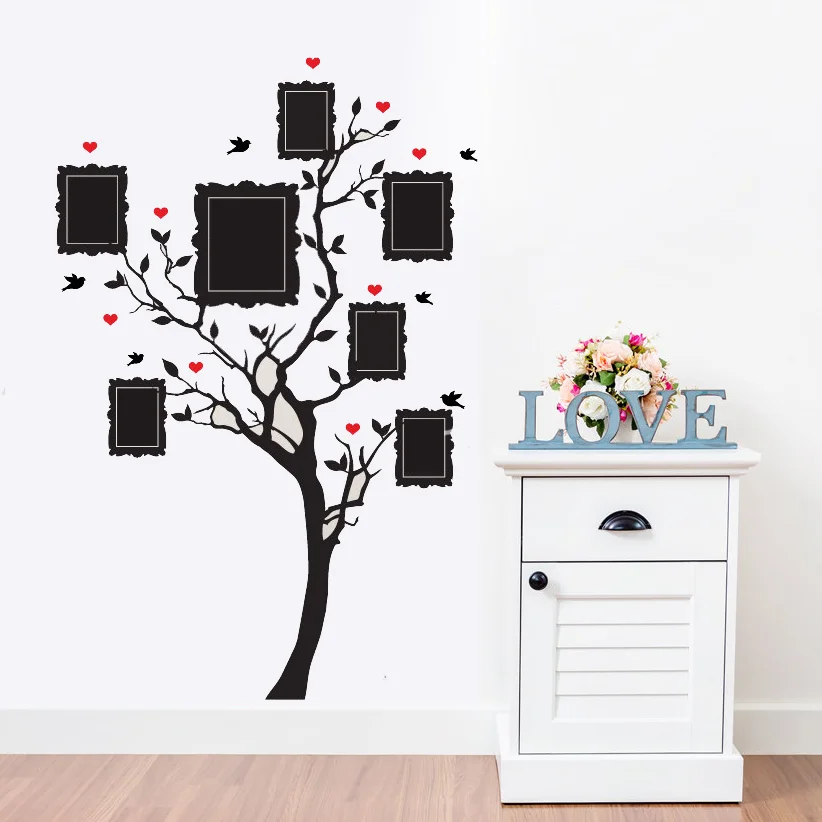 Custom die cut wall sticker removable Living Room family Tree pvc Wall decoration Sticker