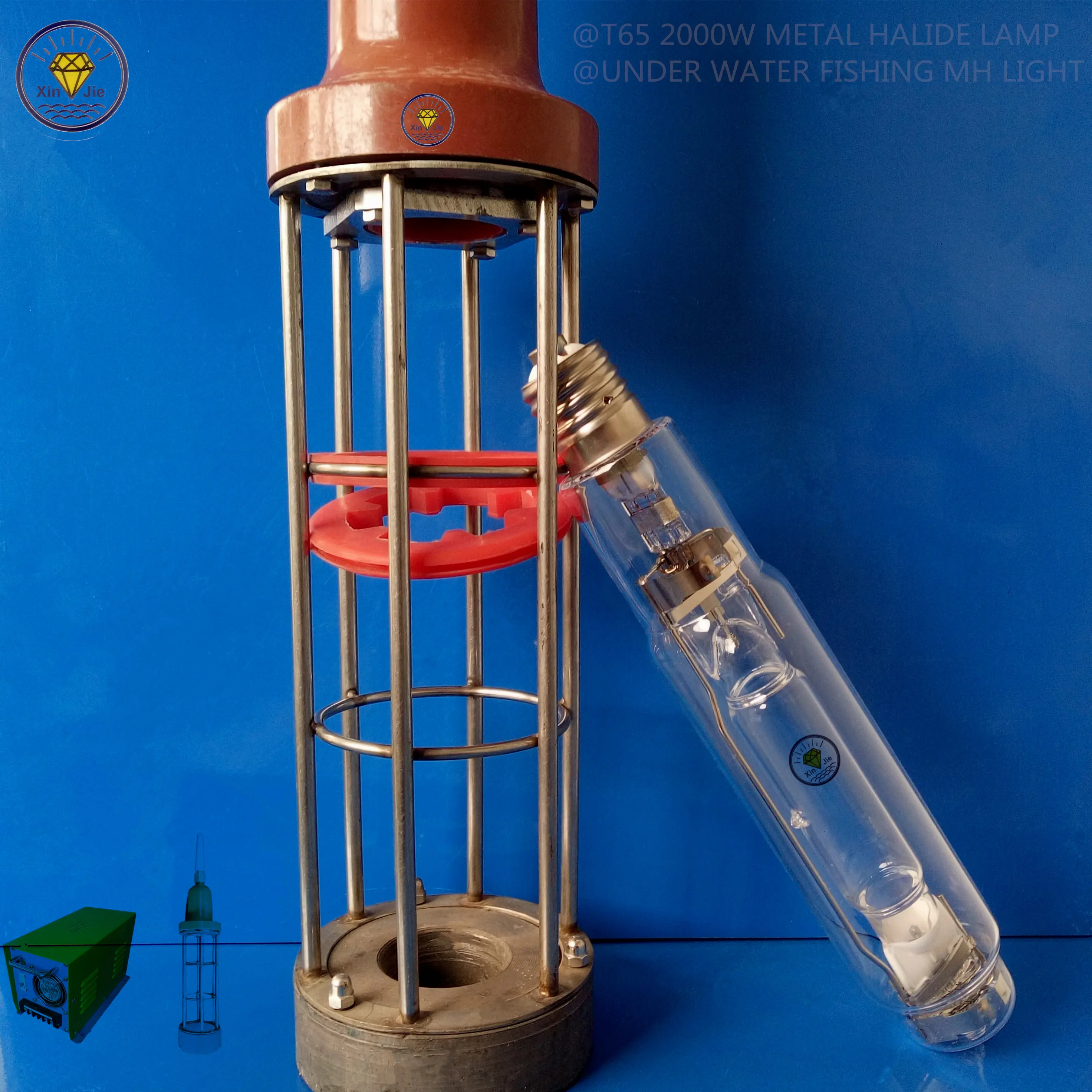 Professional lamps manufacturers 220V Ballast 380v  T65 2000W metal halide lure fishing lamp underwater quartz shell