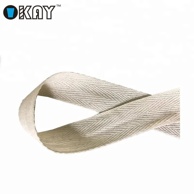 1 inch 100% Cotton Twill Herringbone Webbing Tape