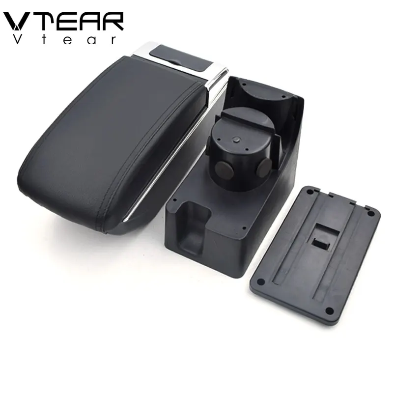 Vtear For Nissan Livina armrest USB Charging heighten Double layer storage box central Store content arm rest car accessories