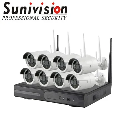 8ch 720P wifi camera kit nvr h265 night version