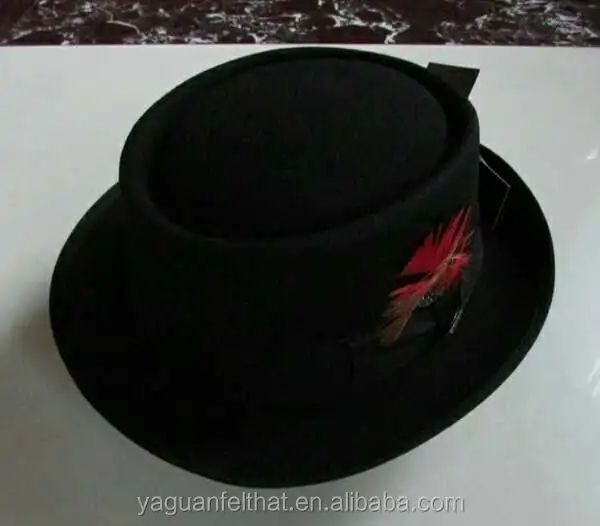 wholesale custom made Wool Felt Porkpie hat Pork Pie Gatspy Hat