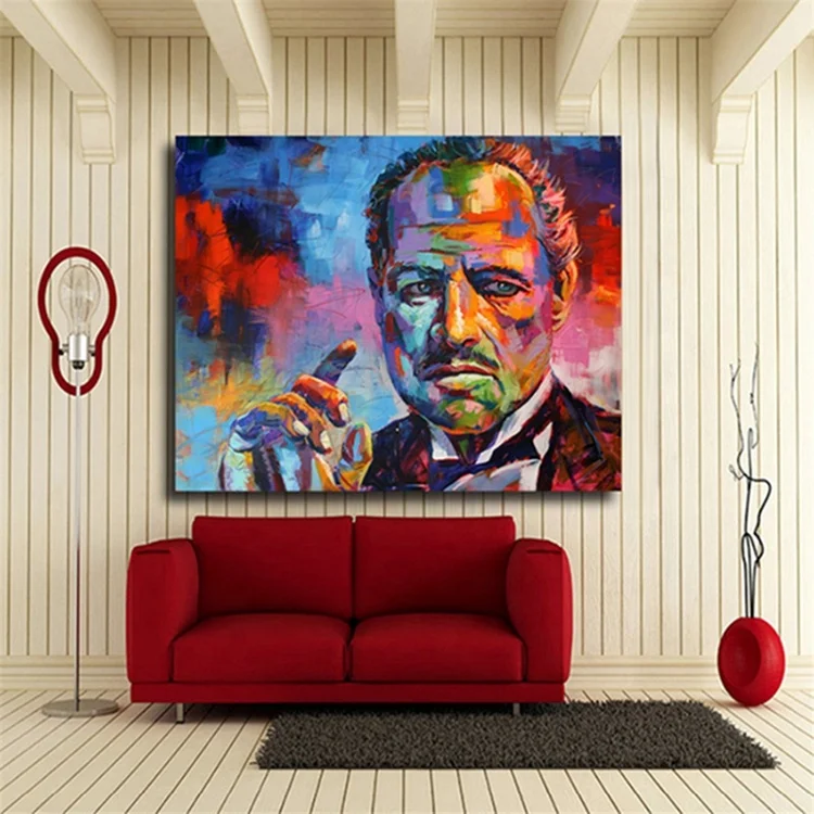 
Modern Newest Human Fave Oil Painting Knife Pop Art Canvas Abstract Portrait Wall Canvas 