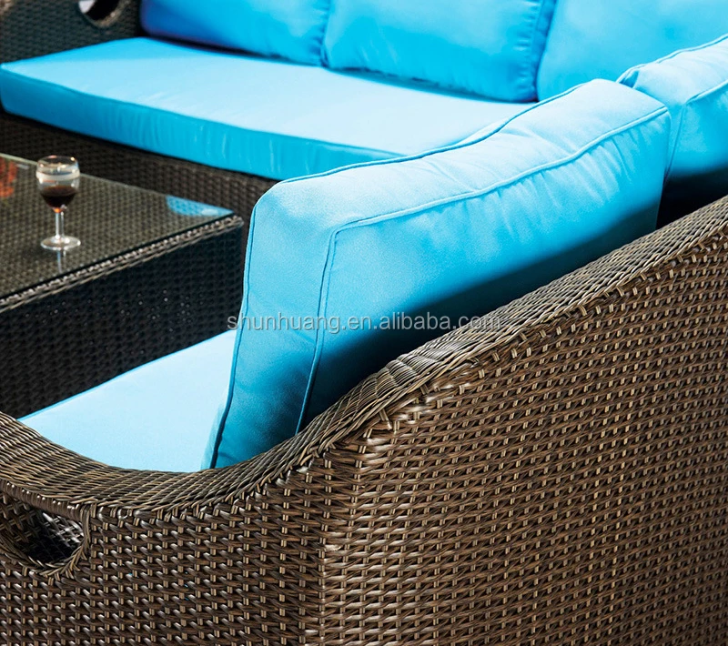 Garden furniture metal frame wicker soft rattan sofa chair