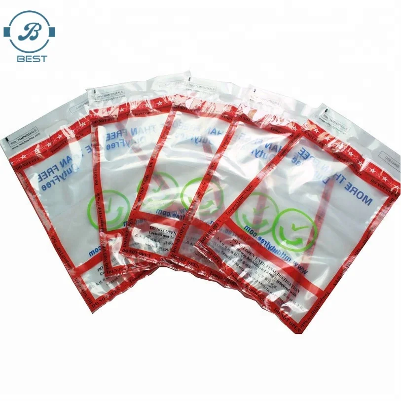 Printed Opaque Tamper Evident Sealing Plastic Bank Money Steb Security Bag / Custom Self Adhesive Plastic Courier Bag