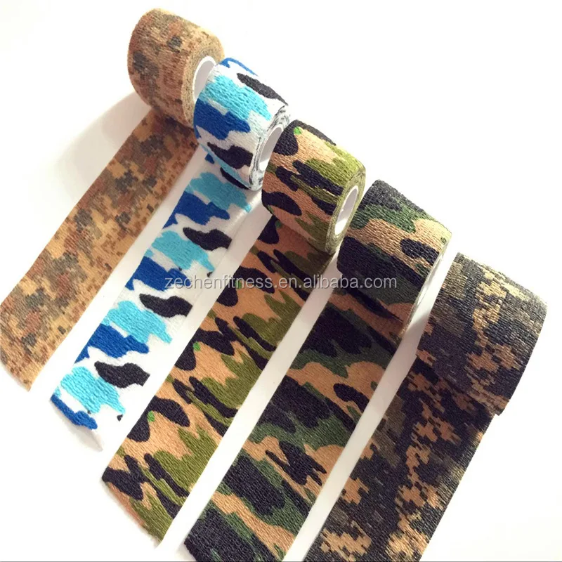 Self adhesive elastic breathable non woven cohesive first aid bandage Camouflage waterproof wrap tape