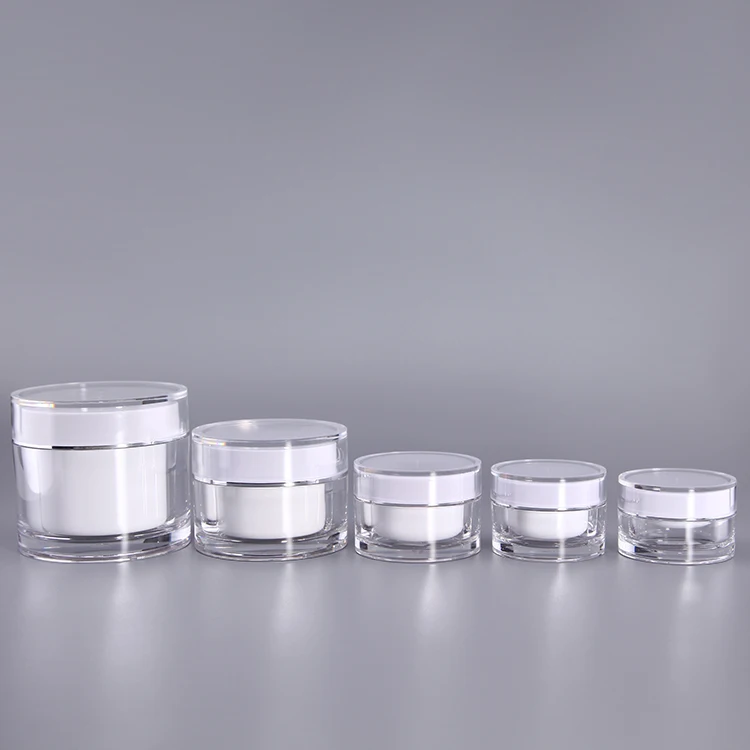 15/30/50/100/200ml clear color acrylic jar for cosmetic packaging