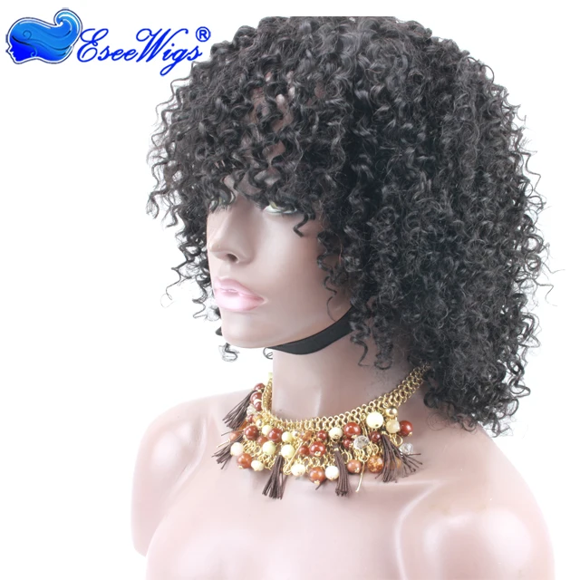 cheap lace front medical curly human remy hair wigs with bangs
