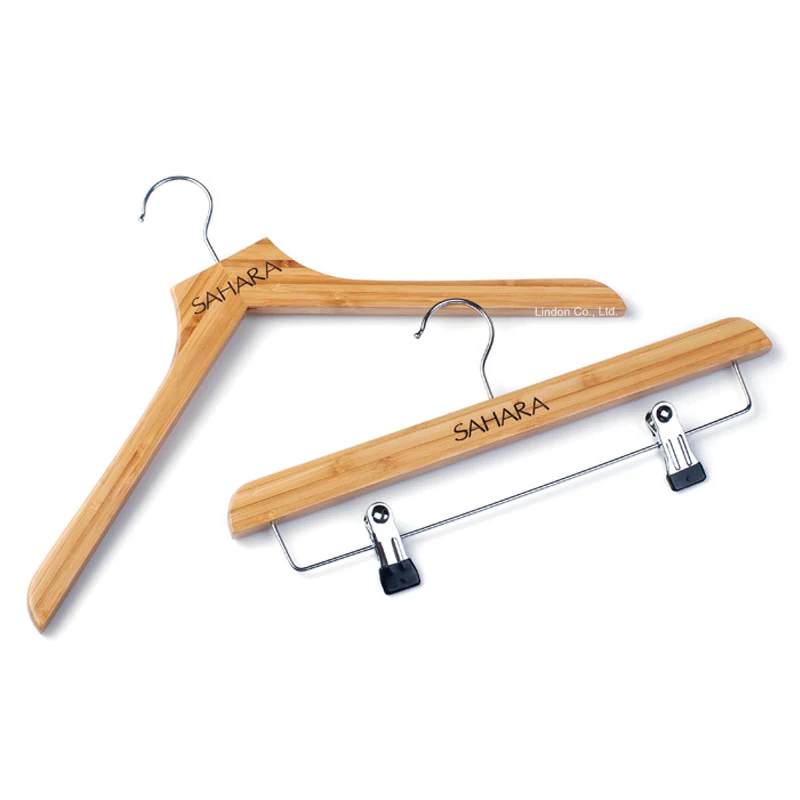 Custom High Quality Eco-Friendly Bamboo Hangers for Apparel
