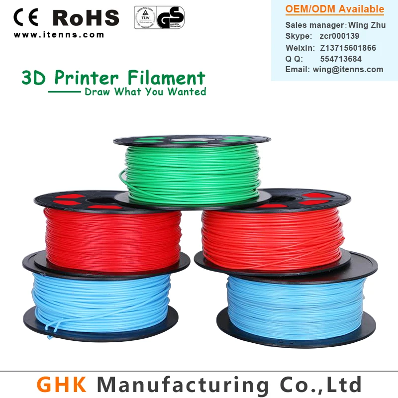 Лучшие quanlity 1.75 мм 2.85 мм PCL ABS PLA 3d Принтер Накаливания 1 КГ (2.2lb) для 3d пера