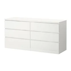 Amazon hot sale white color 6 drawer dresser drawer organizer