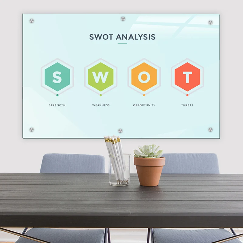 Glass Whiteboard, Magnetic Dry Erase White Board anti-glare glass board
