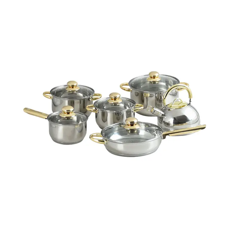 Stainless Steel 10pcs pot and Saucepan Cookware Set with 2.5L Kettle Inventory BG-01DK