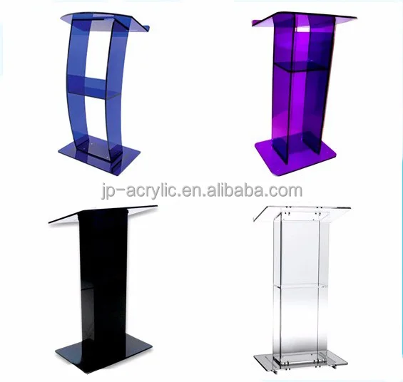 
Acrylic Podium Lectern Church Pulpit with Angled Reading Surface 