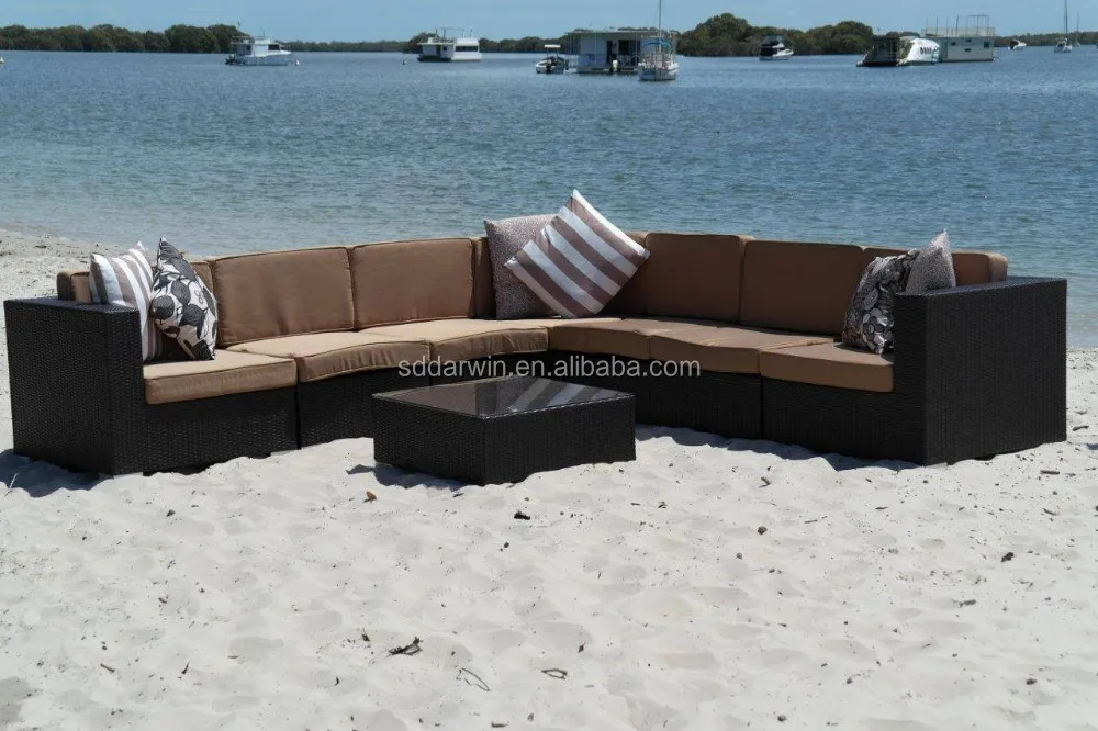 Уличная полимерная мебель, металлический плетеный диван, садовая мебель для патио