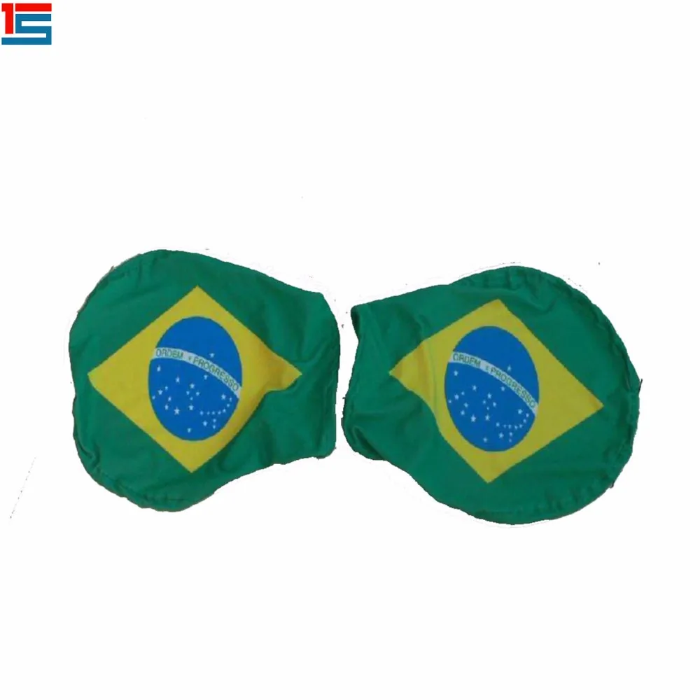 
celebrate World cup factory supply customized wholesale Brazil country flag picture car mirror cover 