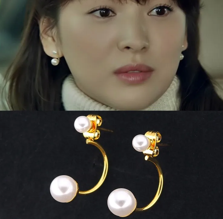Wholesale  fashion stainless steel silver gold pearl earring women display earing jewelry box set