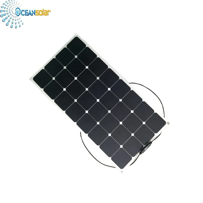 
Sunpower Semi Flexible Solar Panel Only 2mm Thickness 100W Flexible Solar Panel Used Electric Golf Car 