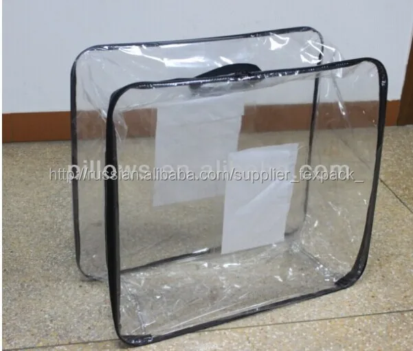 
Wholesale transparent plastic bedding bag PE and PVC wire frame bag 