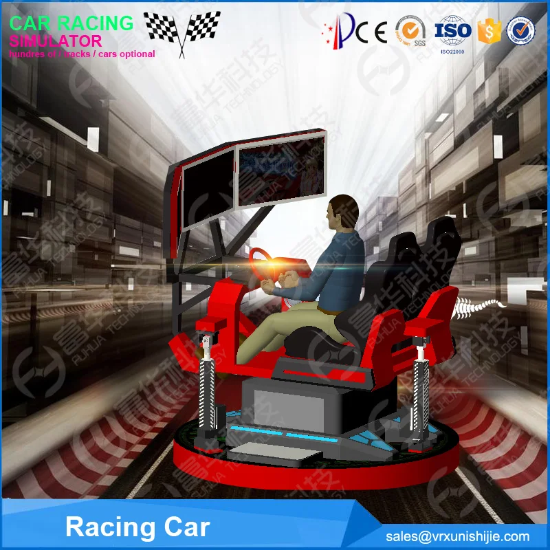 High Speed VR Car Driving Simulator Vritual Reality Amusement Park  6 Dof 3 Screen 4D Car Racing Simulator