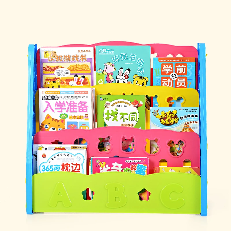 Eco-friendly One Sided Book Shelf Sturdy Painted Kids