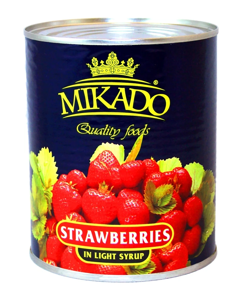 New crop Mikado brand canned fruit canned strawberries  tinned strawberry  in LS in light syrup