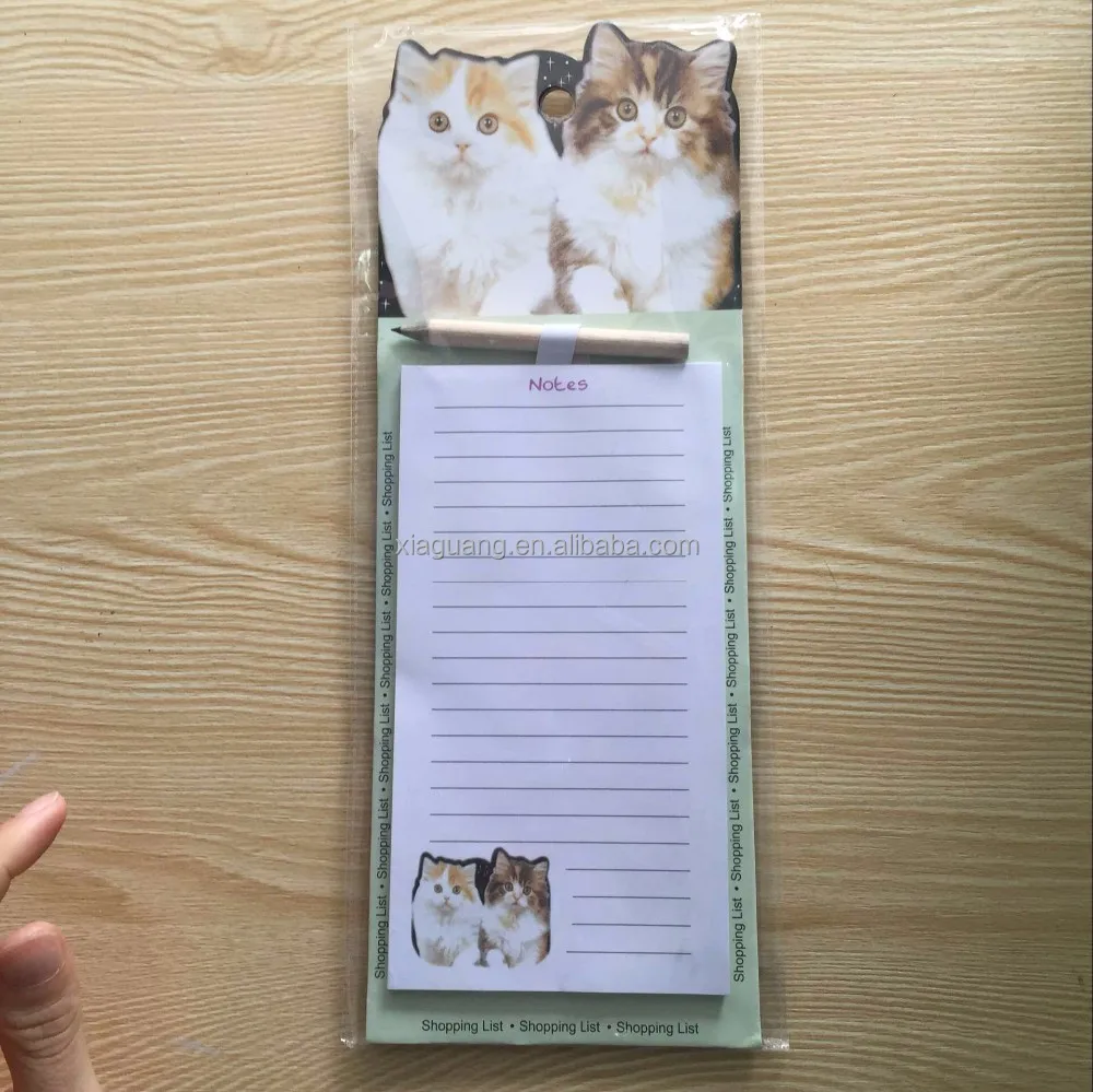 custom made magnetic shopping list pad for fridge