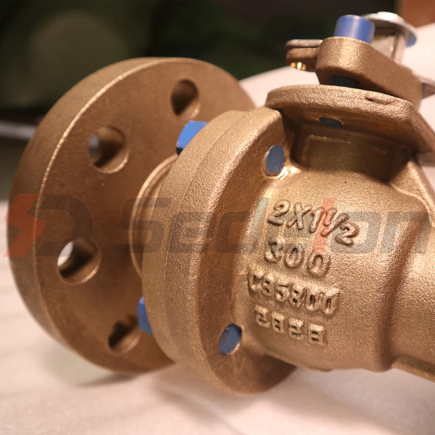 
API 6D Bronze Copper Flanged Ball Valve 2inch Class 300LB C95800 