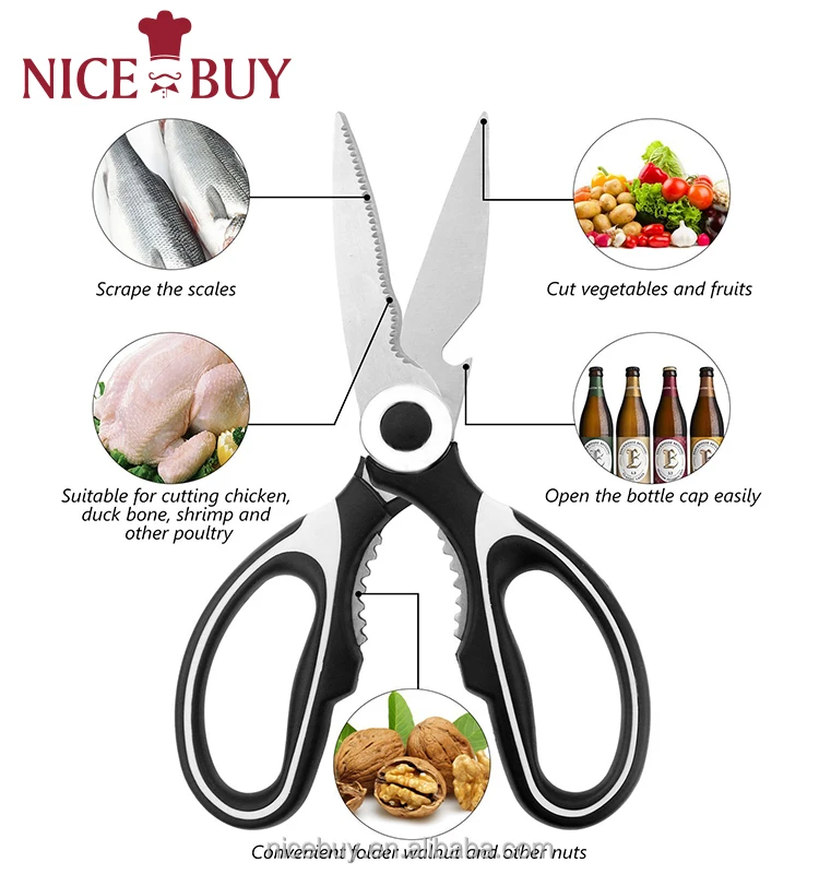 Hot sale Professional Multi-Function Stainless Steel Heavy Duty Kitchen Shears