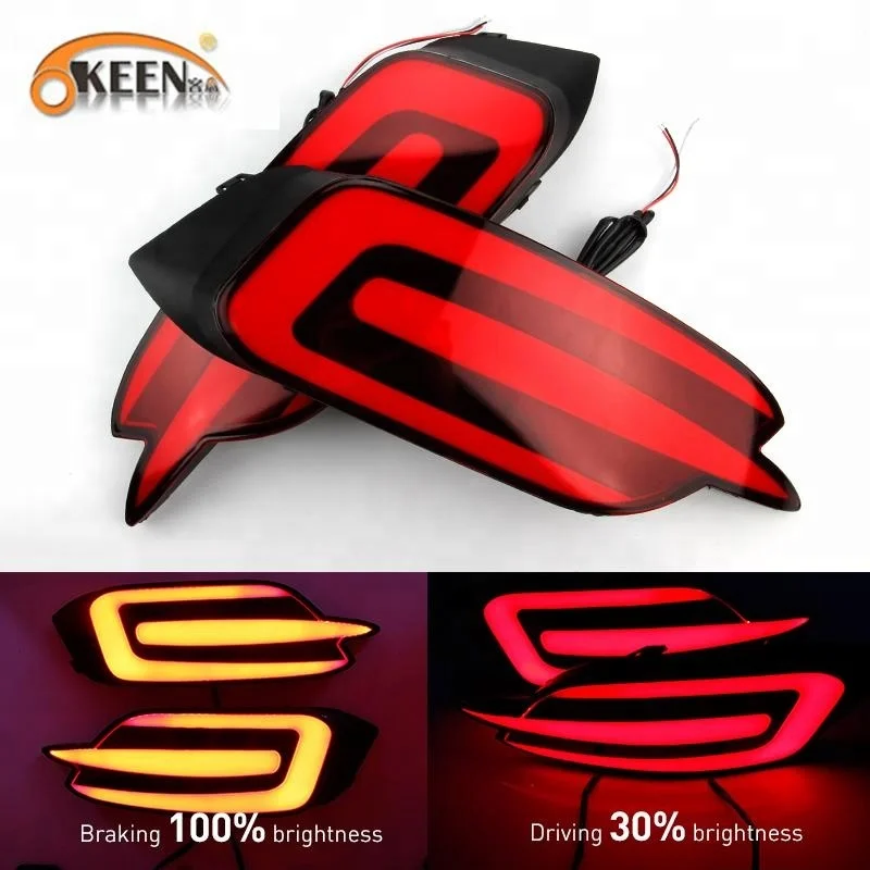 KEEN rear bumper reflector lights for Honda Civic 2016 2017 2018 led rear tail lamp car brake warning parking lamp