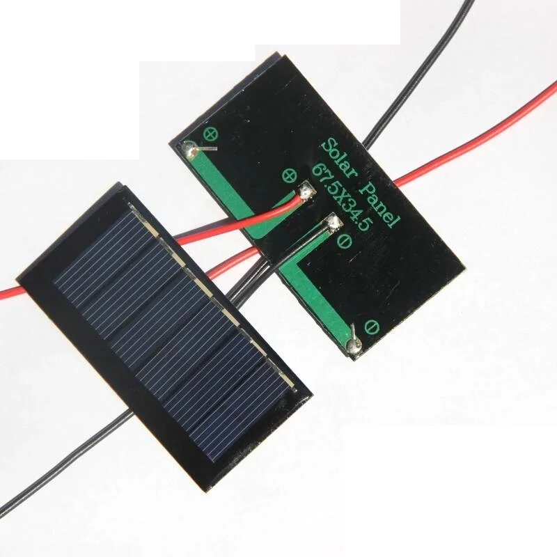 Solar Cells Panel 3V 0.24W Portable A grade Polycrystalline Silicon Solar Generator 67.5*34.5mm Mini Solar Cell Board with Cable