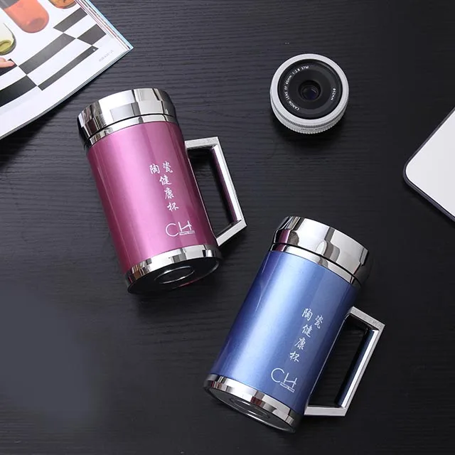 factory supply home or traveling 420 ml office drinking Flasks porcelain mug & Thermoses Drink ware with handle