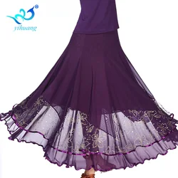 Women Long Dance Skirt Ballroom Dance Skirts Performance Wear Tango Waltz