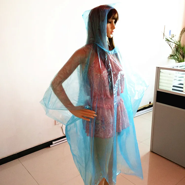 
blue plastic pe adult raincoat material and waterproof raincoats for adults 