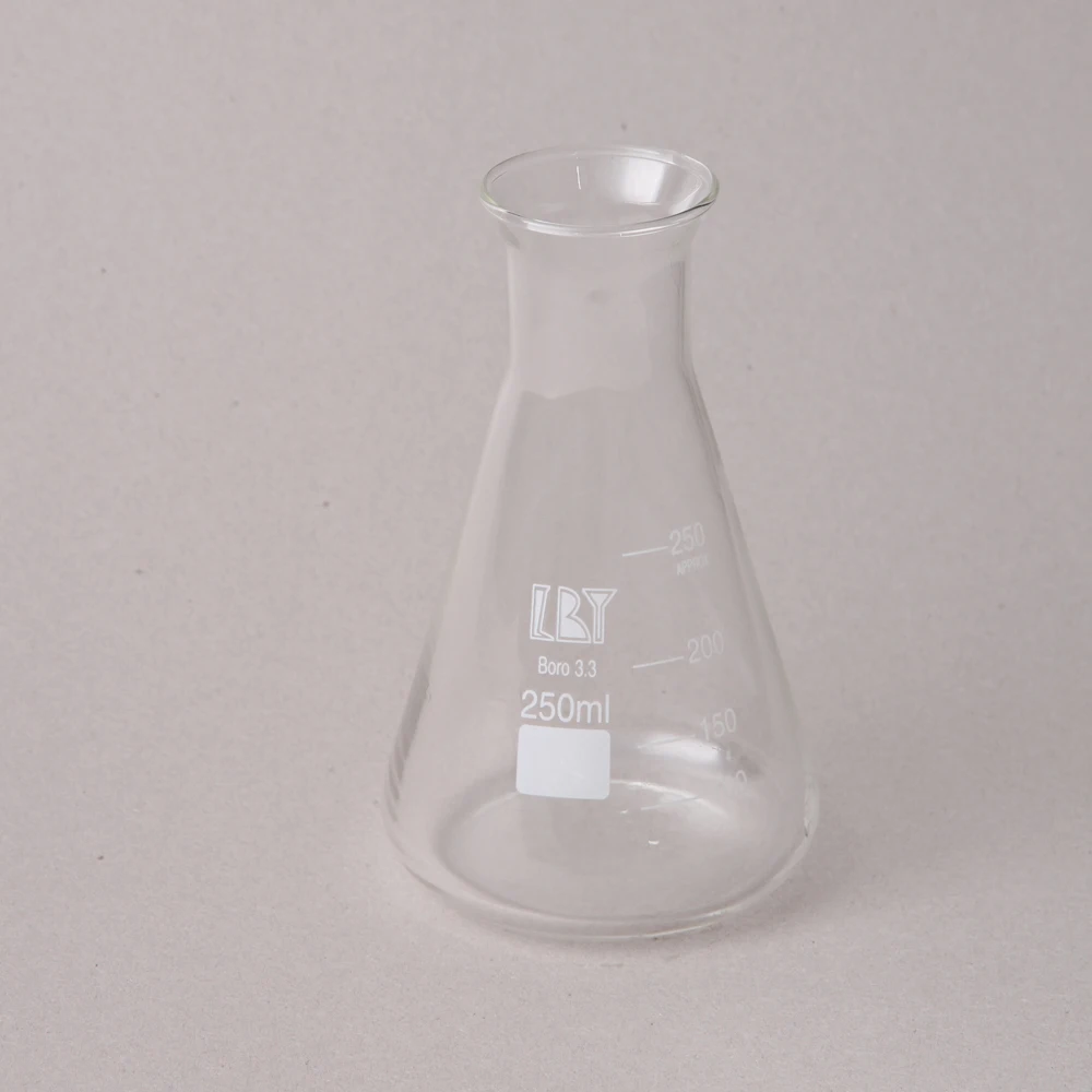Huaou 250 мл стеклянная колба erlenmeyer с широким горлом, дешевая и качественная колба