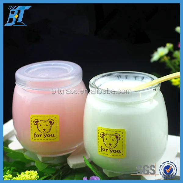 100ml 200ml 300ml Glass Mousse Bottle ,jelly Candles Jar Mousse Aloe Vera Jelly Cup for Sale