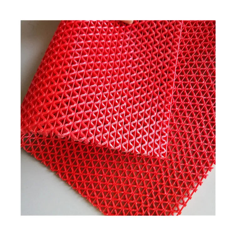 Hollow out water-proof durable PVC S design rubber mesh Mat
