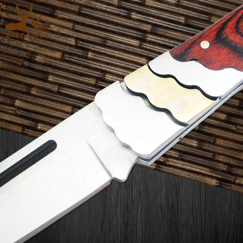 High quality camping wood pocket folding switch gear tactical knife survival tool knives tools