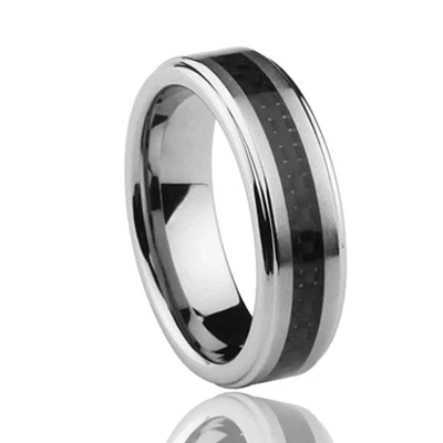
Best things to sell black carbon fiber inlay 10mm tungsten ring flat polished finish turkish rings for men 