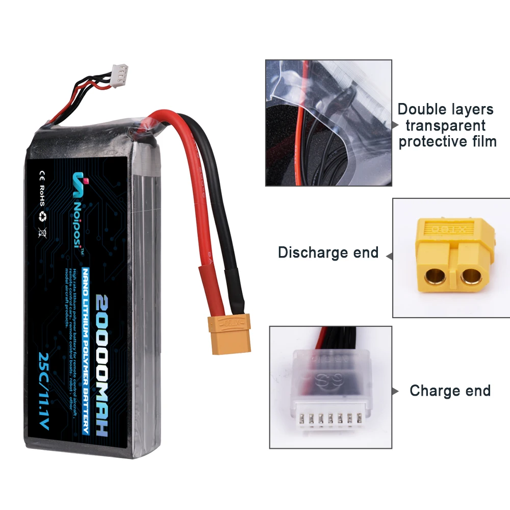 3s 20000mah lipo battery 11.1V 20Ah High capacity Li-polymer battery pack