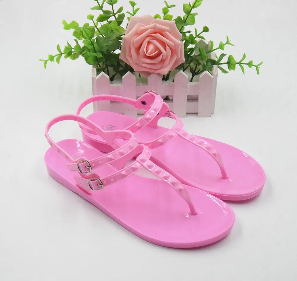 New Arrival Crystal Factory Cheap Price Fancy Fashion Flat PVC sandals for Women