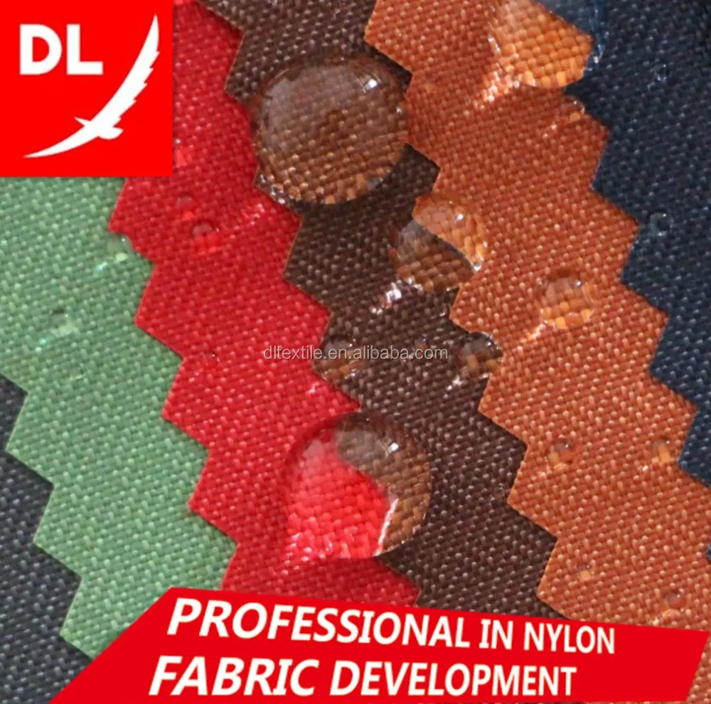 210D 100% Nylon Oxford PU Coated three -lines style Ripstop Fabric for bags etc. 29 colors available large quantity in stock