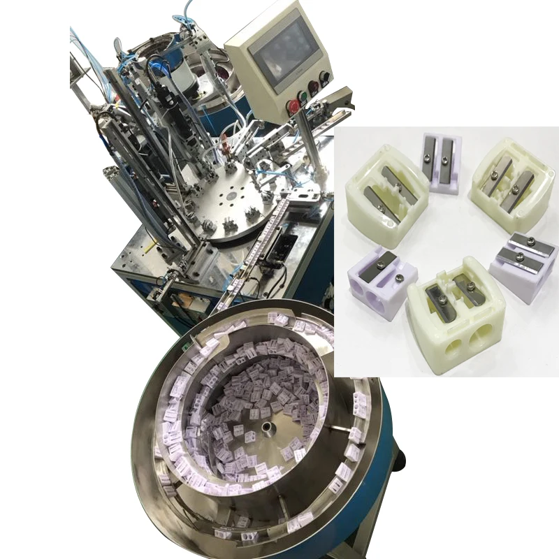 automatic shaped pencil sharpener assembly making machine