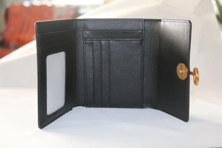 Ladies long PU leather black purse card bag fashionable wallet