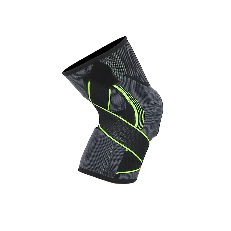 FBA Service Low MOQ Nylon Sports Compression Knee Brace Knee Protector Support Sleeve Pad with Spring Stay and Silicon Pad