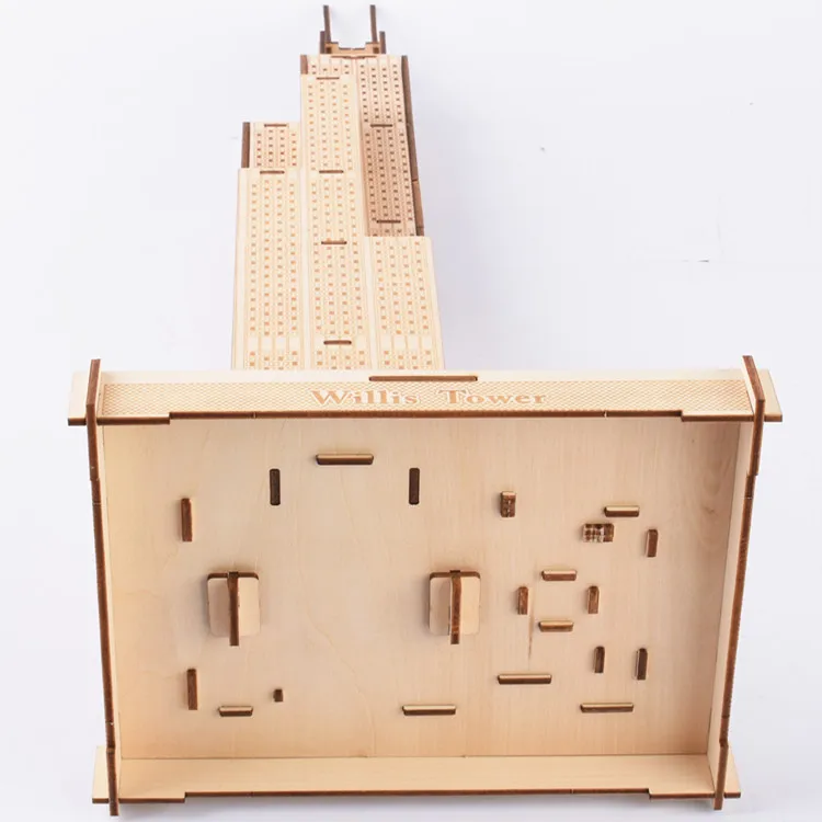 Funny House DIY Educational Wooden WILLIS TOWER Toys For Kids Playing/Training