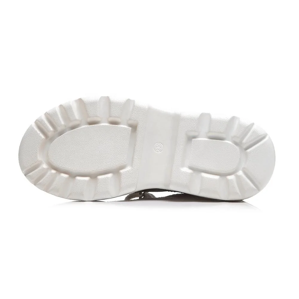 
MANRINO-0376 Unit Thick Sole Sports Shoes Lace Up Leopard Print Suede Upper Girls Fashion Sneakers 